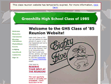 Tablet Screenshot of greenhillshighschoolclassof1985.classquest.com